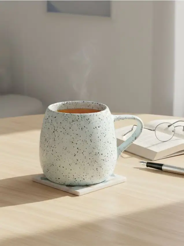 Tazza con motivo maculato - bianco