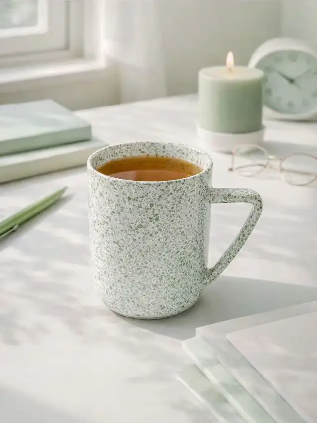 Tazza con motivo maculato - verde pallido