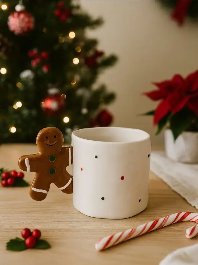 Tazza con motivo natalizio - beige