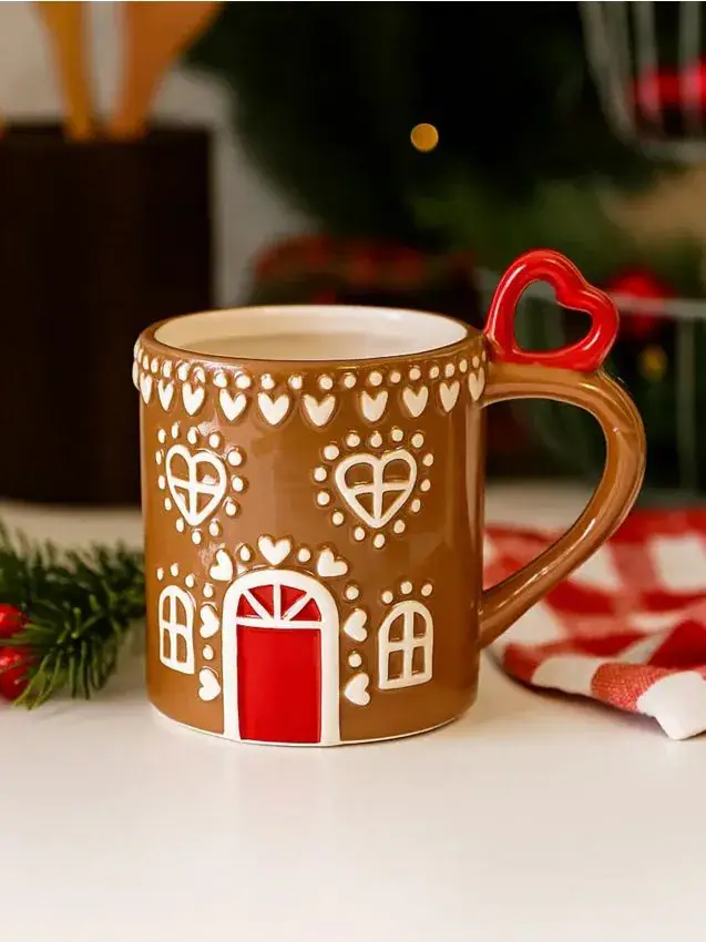 Tazza con motivo natalizio - beige