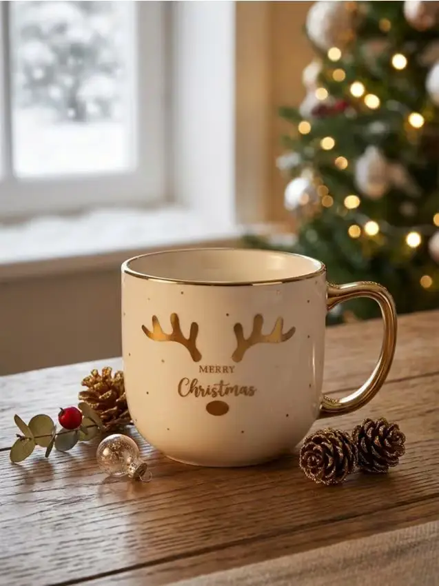 Tazza con motivo natalizio - bianco