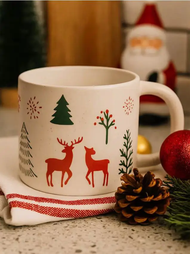 Tazza con motivo natalizio - bianco