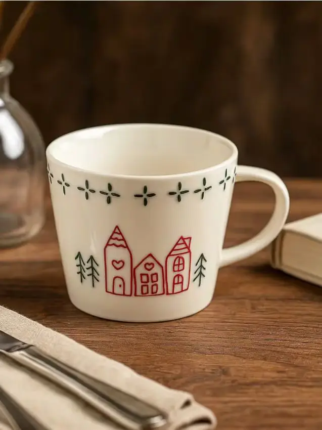 Tazza con motivo natalizio - bianco