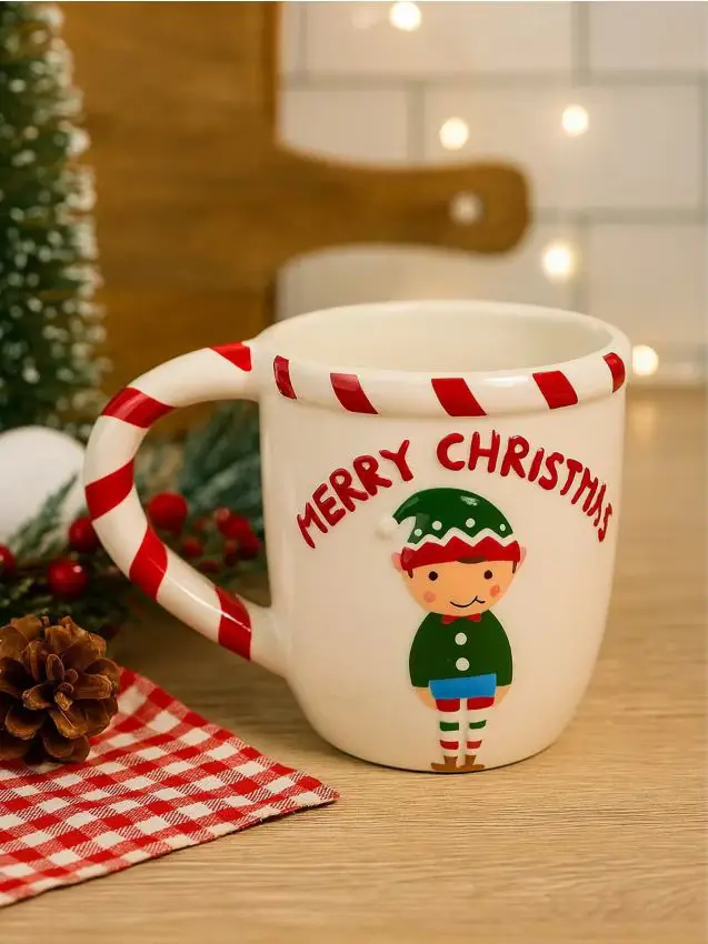 Tazza con motivo natalizio - bianco