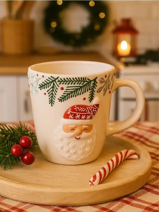 Tazza con motivo natalizio - bianco