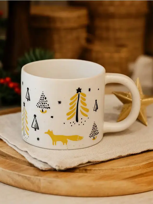 Tazza con motivo natalizio - giallo