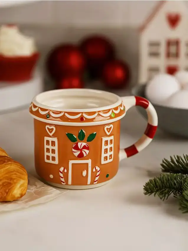 Tazza con motivo natalizio - marrone