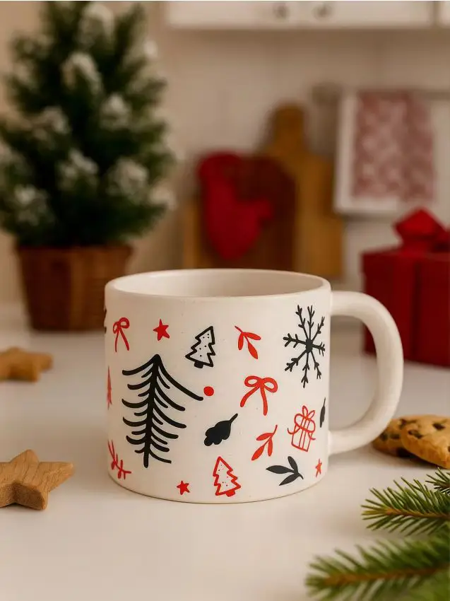 Tazza con motivo natalizio - nero