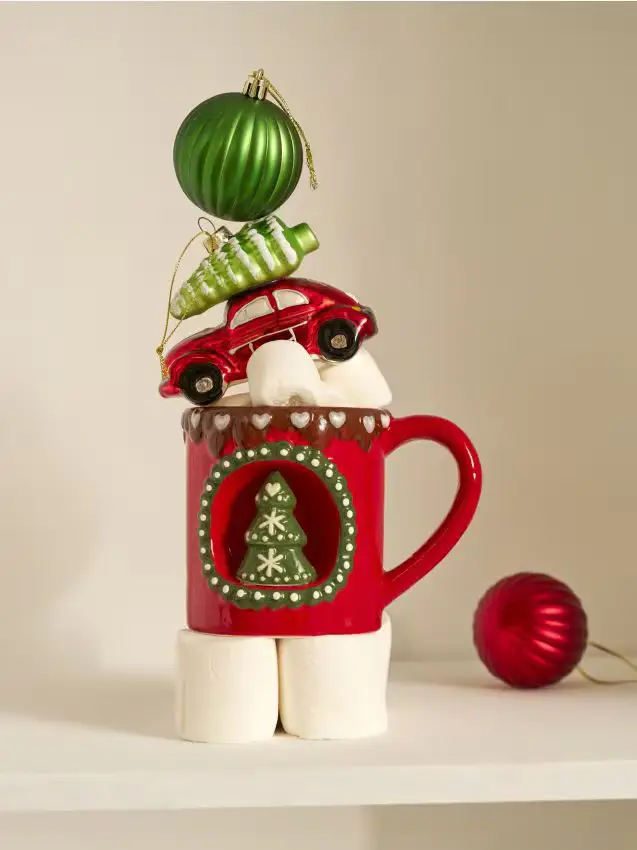 Tazza con motivo natalizio - rosso