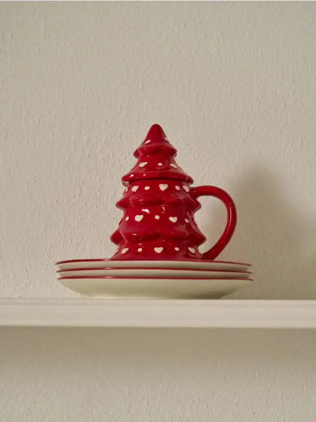 Tazza con motivo natalizio - rosso