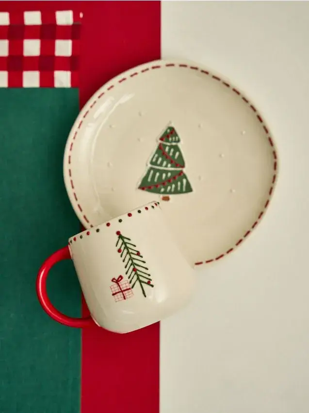 Tazza con motivo natalizio - verde