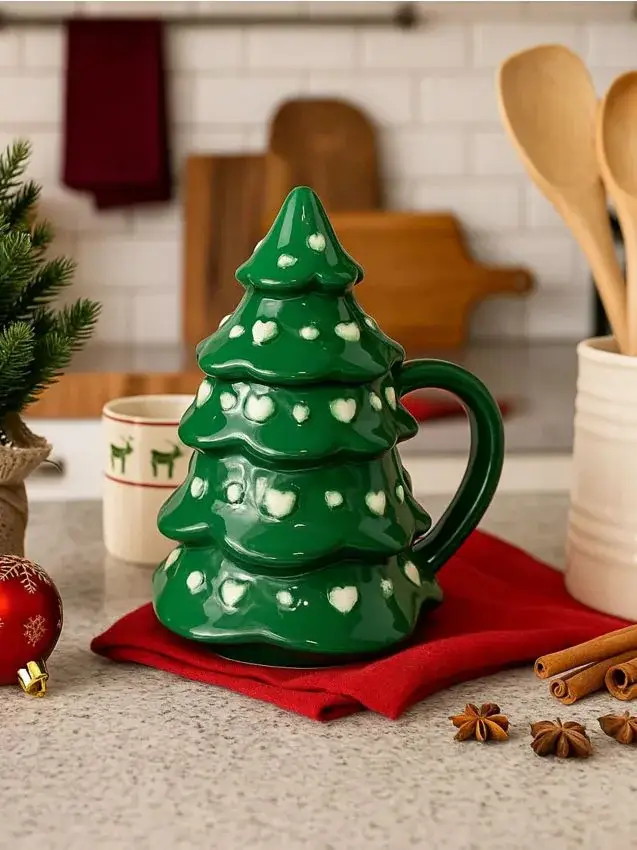 Tazza con motivo natalizio - verde