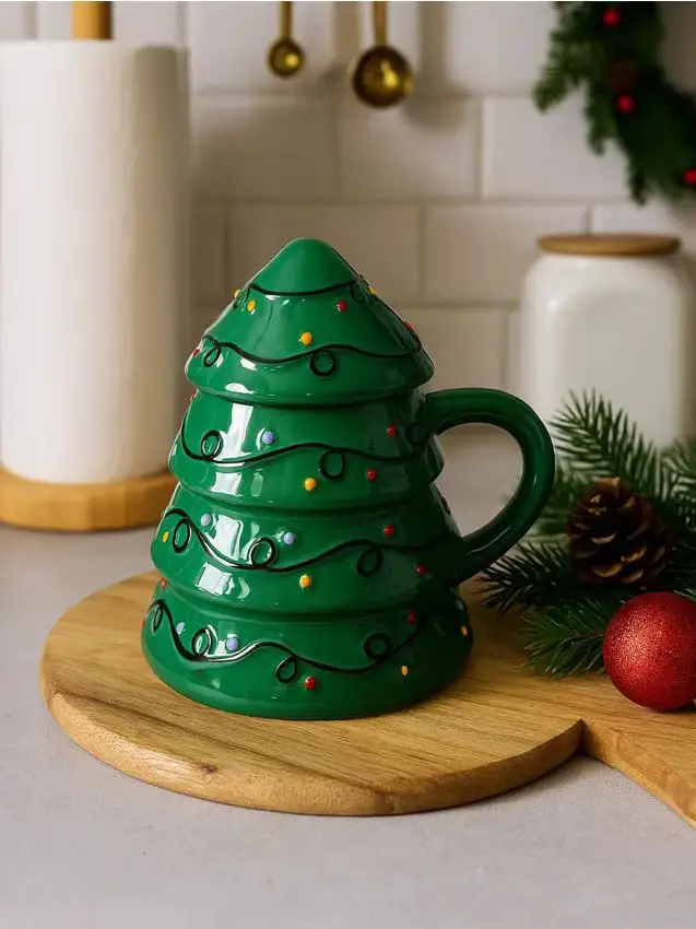 Tazza con motivo natalizio - verde