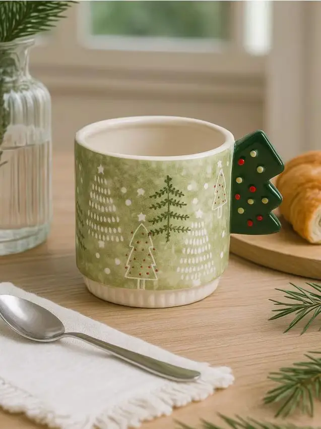 Tazza con motivo natalizio - verde pallido