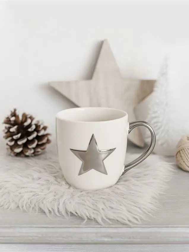 Tazza con motivo stella - bianco