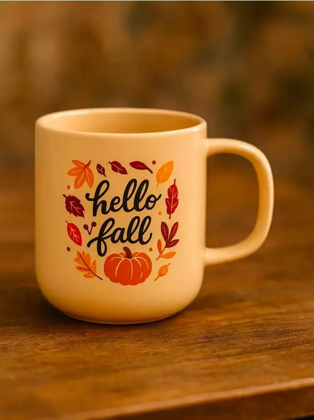Tazza con stampa autunnale - multicolor
