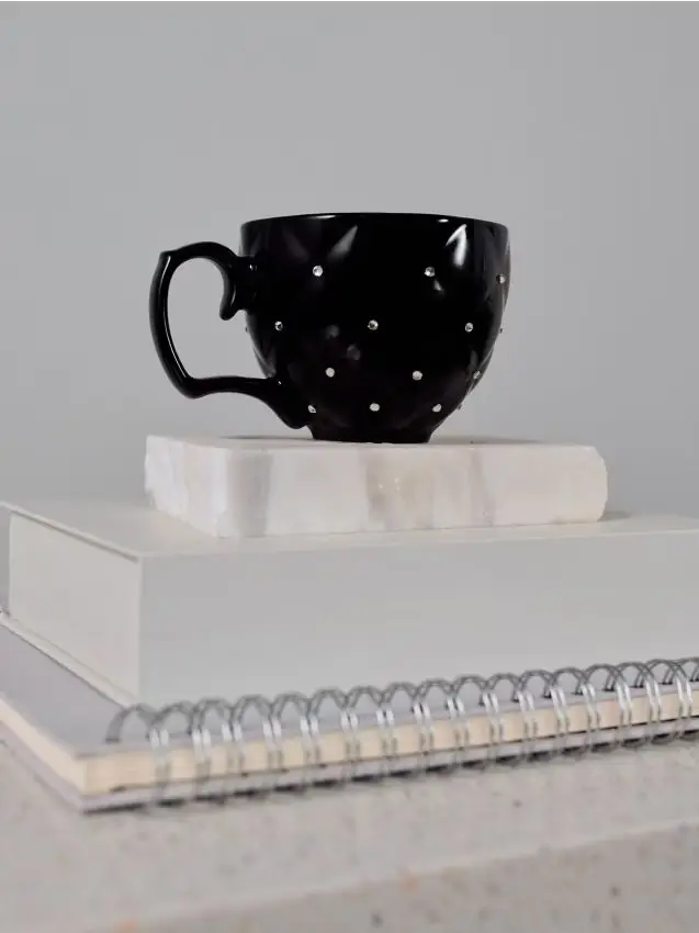 Tazza con strass - nero