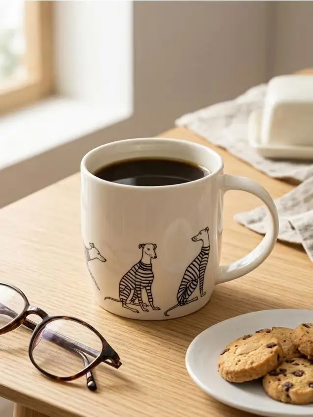 Tazza in ceramica con stampa - nero