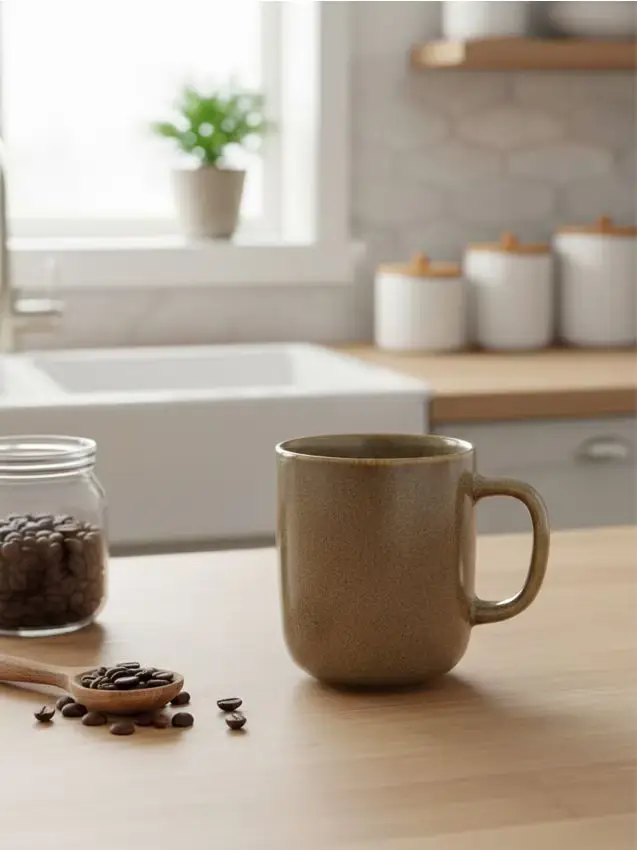 Tazza liscia dalla forma classica - beige