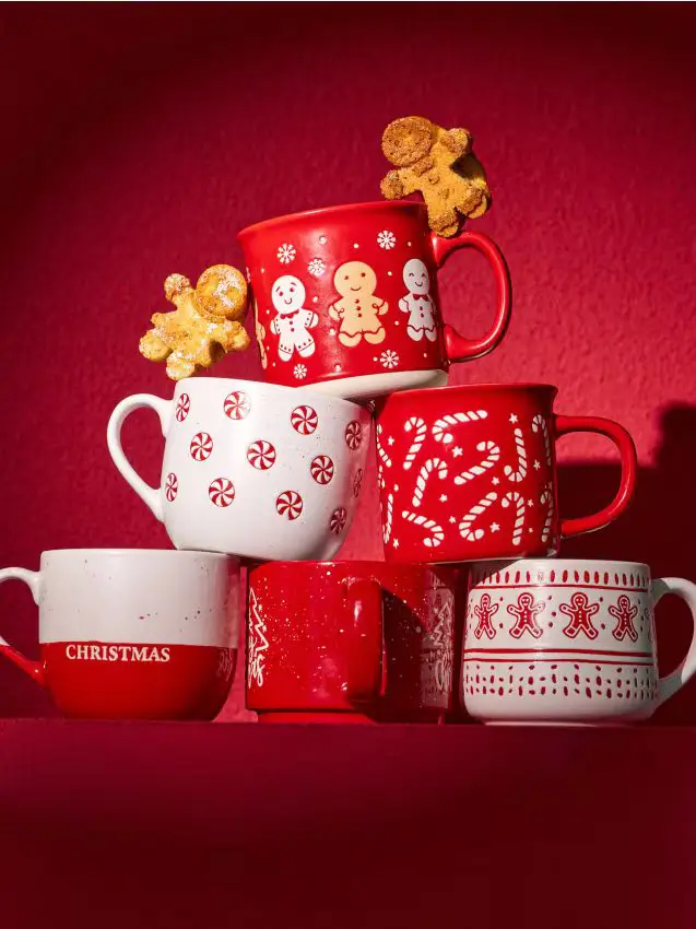 Tazza natalizia con biscotti allo zenzero - rosso