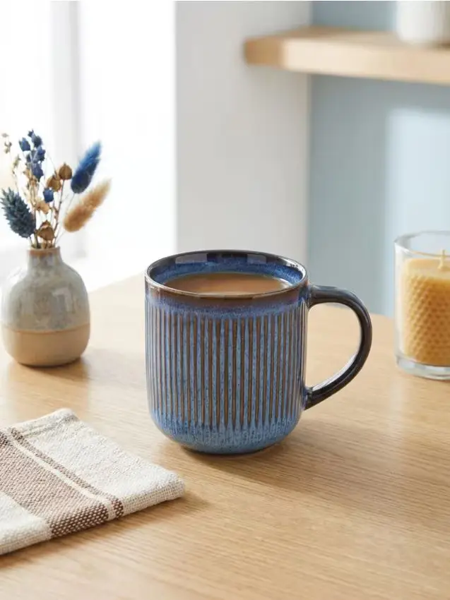 Tazza rigata - blu scuro