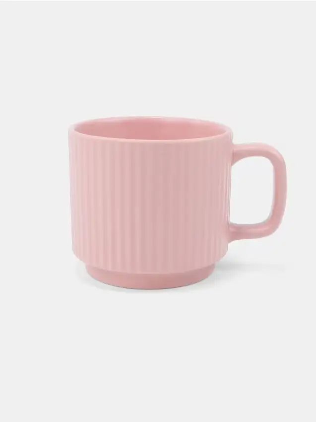 Tazza rigata - rosa pastello