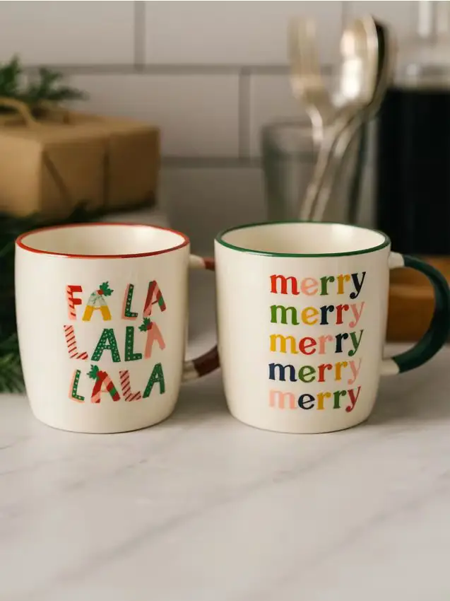 Tazze con motivo natalizio - confezione da 2 - multicolor