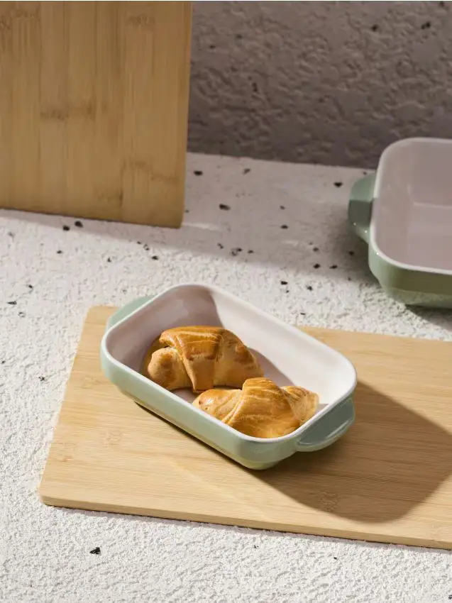 Teglia da forno in ceramica - verde pallido