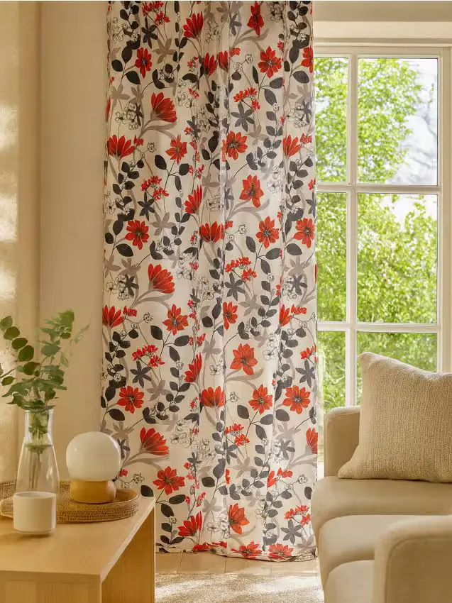 Tenda con motivo floreale - bianco