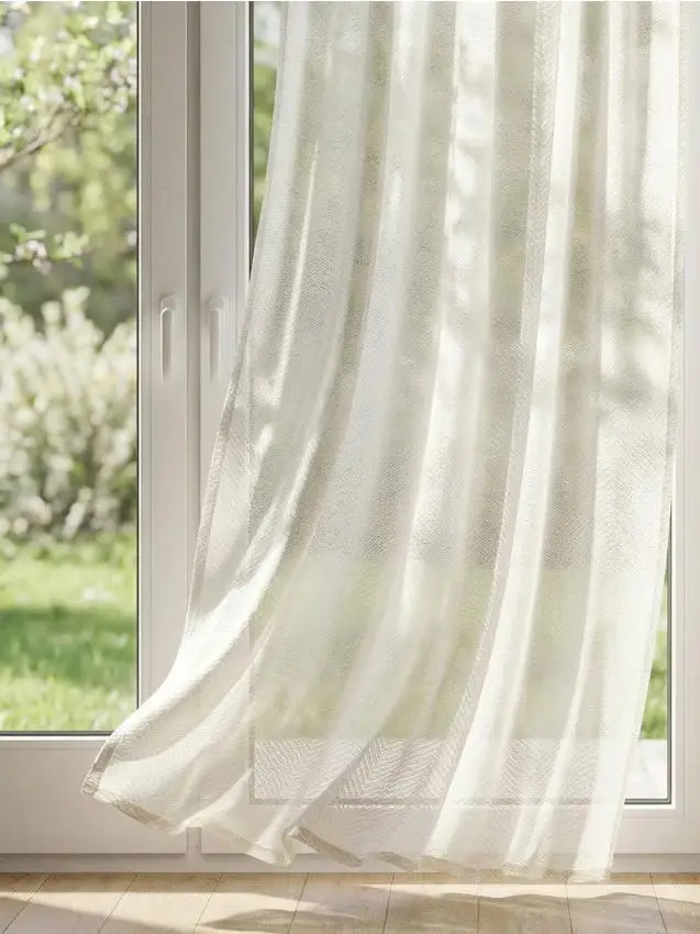 Tenda scintillante su nastro - panna