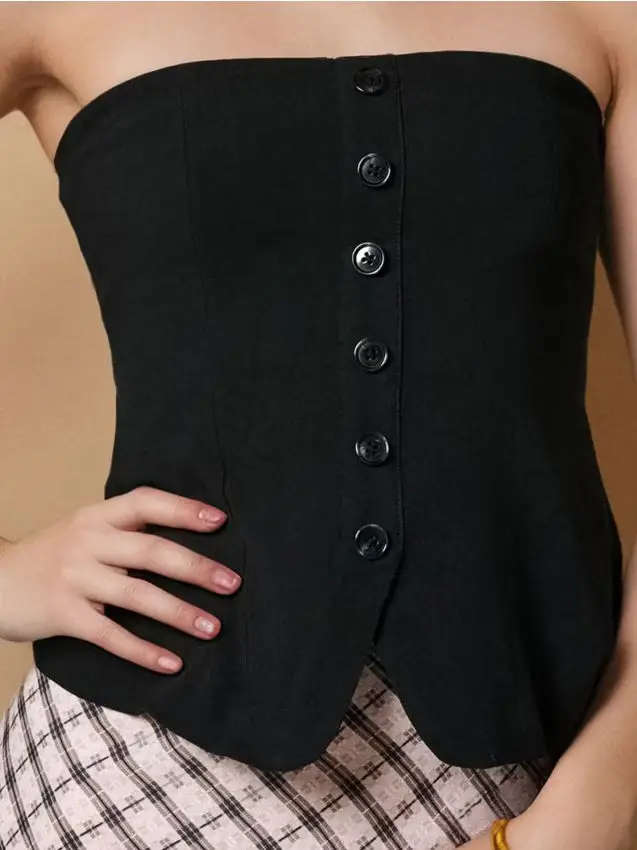 Top a corsetto - nero