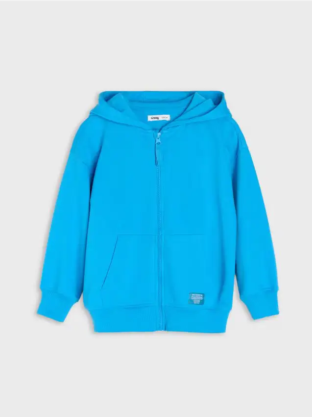 Top da jogging con zip e cappuccio - blu