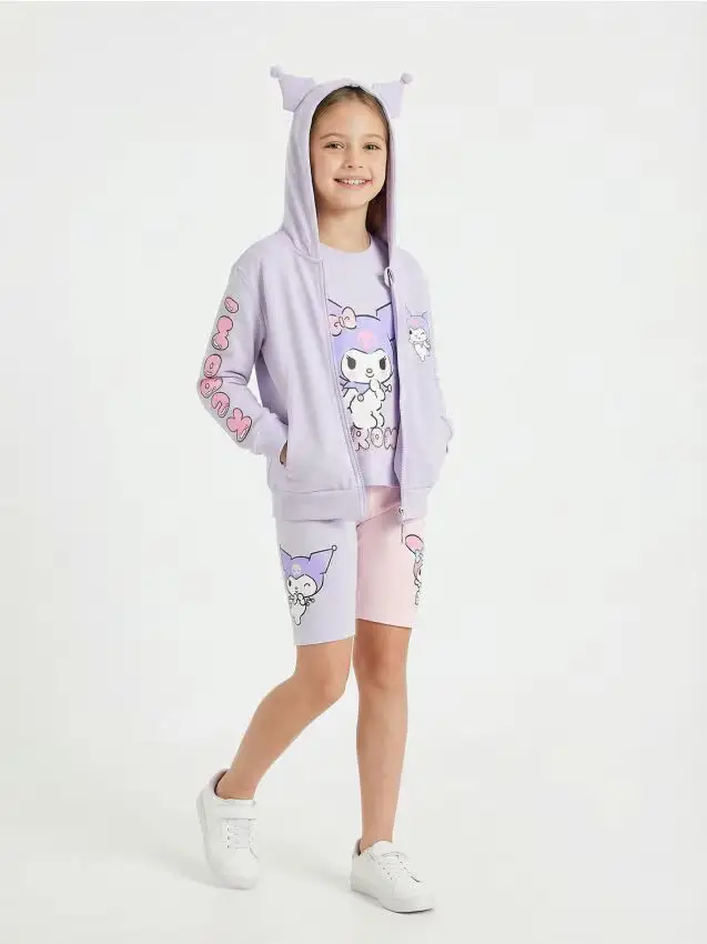 Top da jogging con zip e cappuccio Kuromi - viola