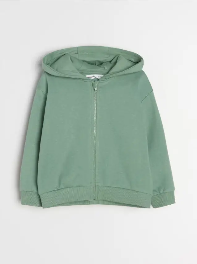 Top da jogging con zip e cappuccio - verde chiaro