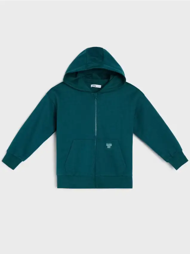 Top da jogging con zip e cappuccio - verde petrolio