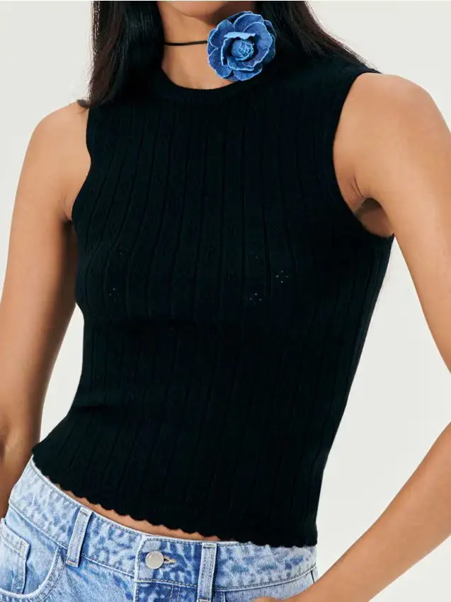 Top di maglione - nero