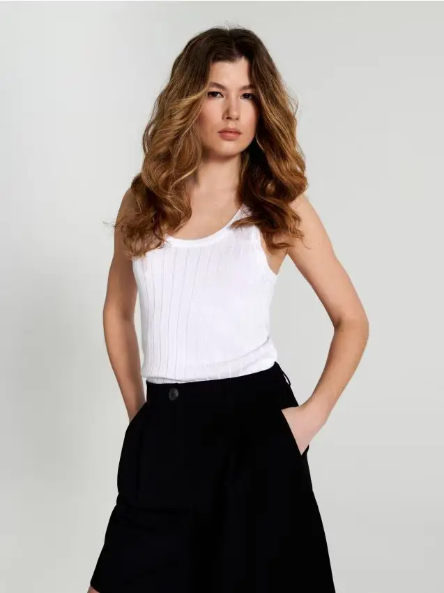 Top in maglia - bianco