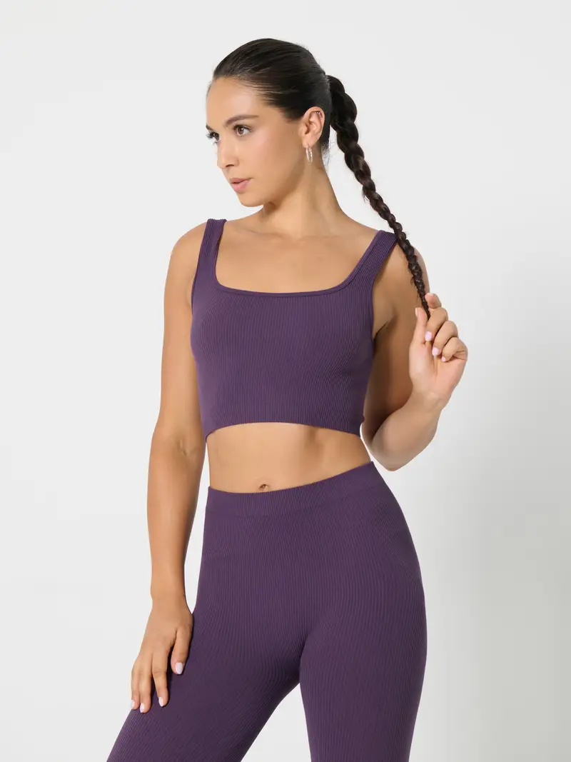 Top sportivo - viola scuro miniatura 4