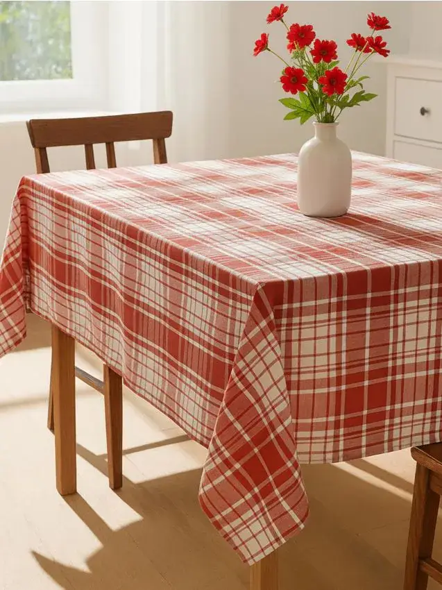 Tovaglia a quadretti - marrone dorato