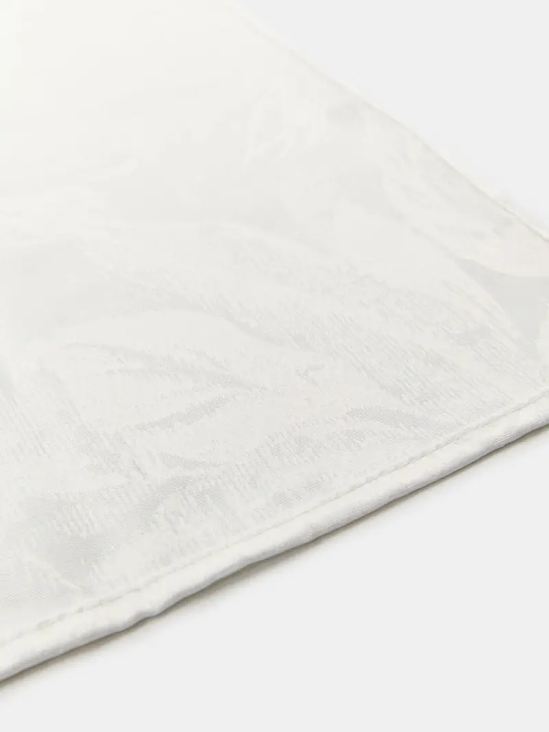 Tovaglia con motivo floreale goffrato - bianco miniatura 4