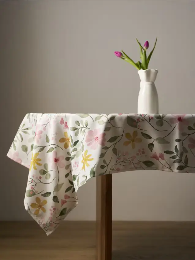 Tovaglia con motivo floreale - verde pallido