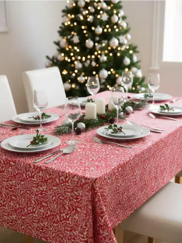 Tovaglia con motivo natalizio - rosso