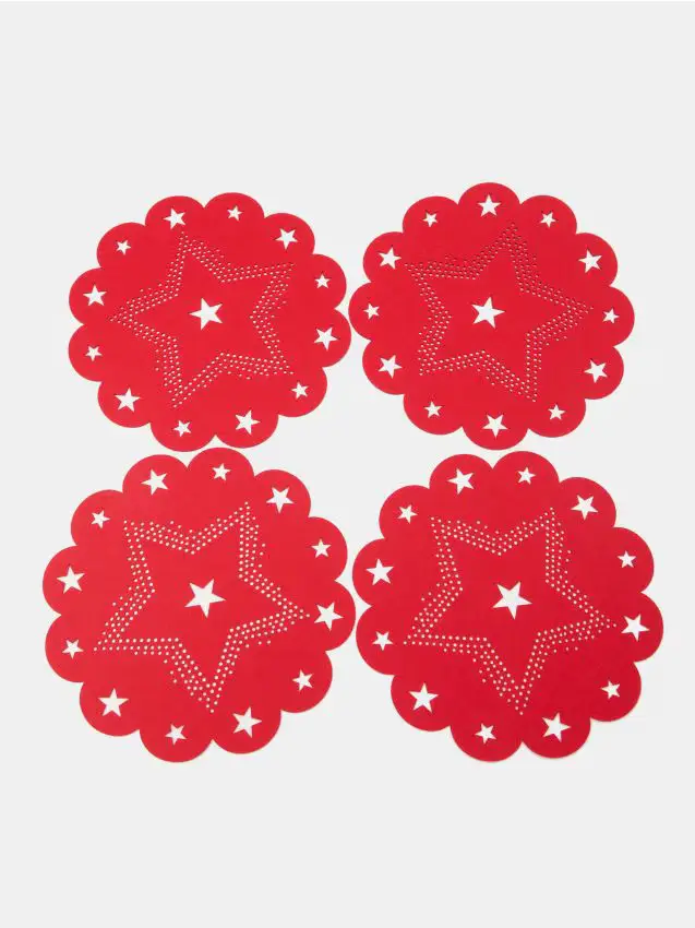 Tovagliette con motivo natalizio 4 pack - rosso