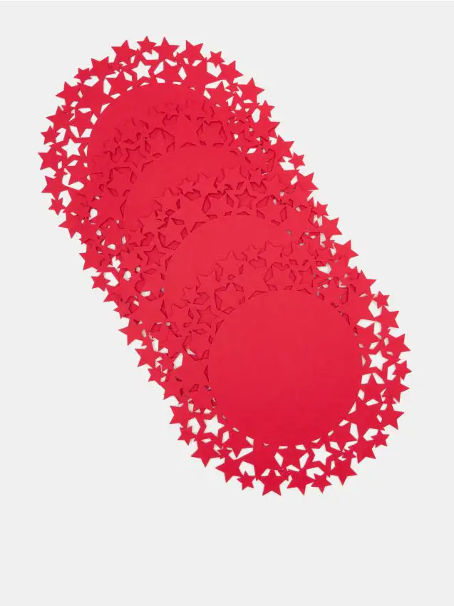 Tovagliette con motivo natalizio 4 pack - rosso