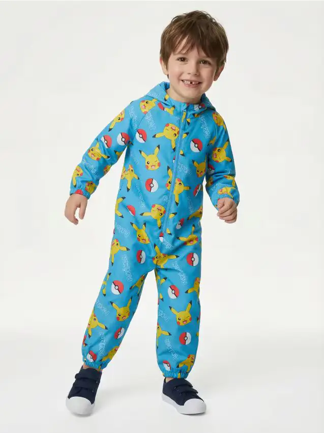 Tuta con cappuccio e materiale impermeabile Pokémon - acqua