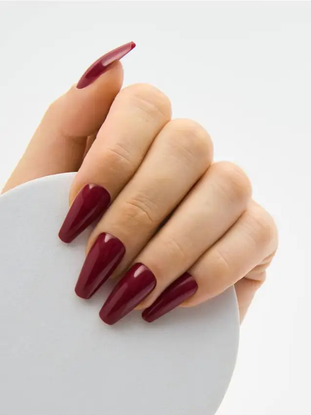 Unghie finte tipo Ballerina 24 pack - maroon