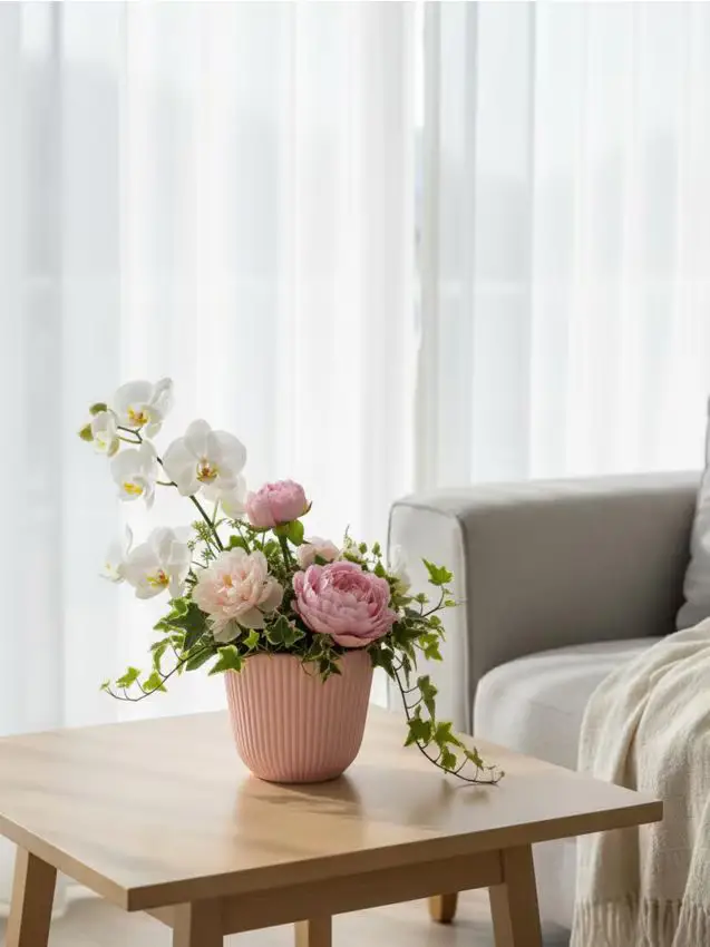 Vaso da fiori scanalato - rosa