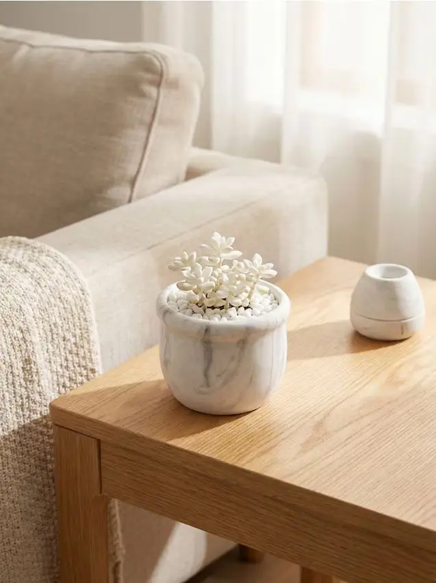 Vaso in ceramica con motivo marmorizzato - multicolor