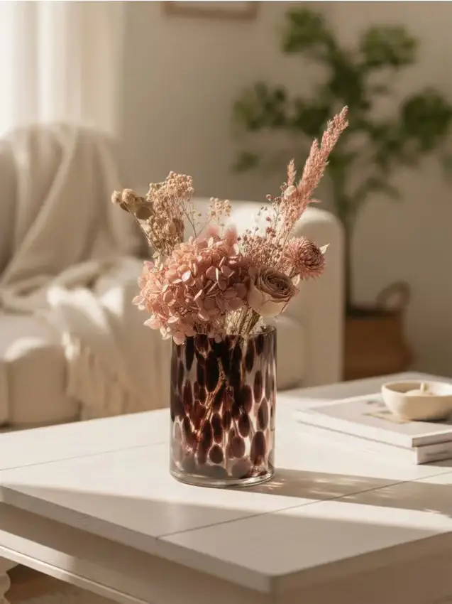 Vaso in vetro con motivo - maroon