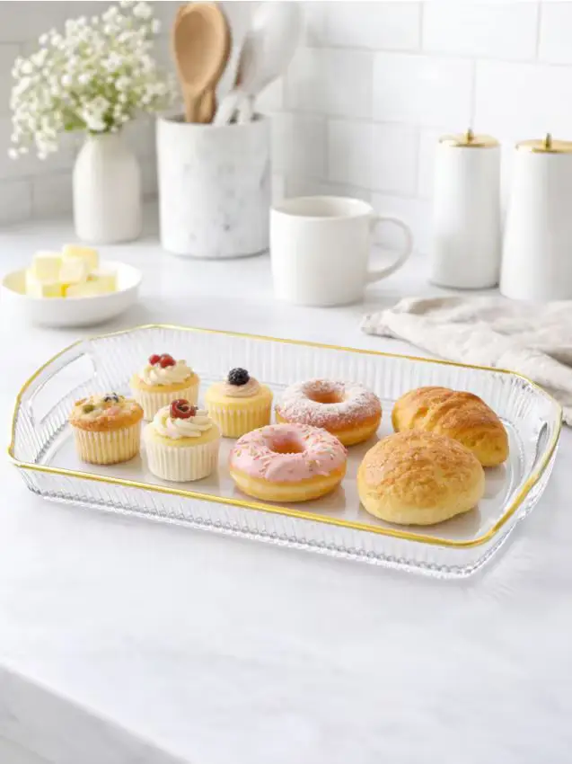 Vassoio da portata con bordo dorato - clear
